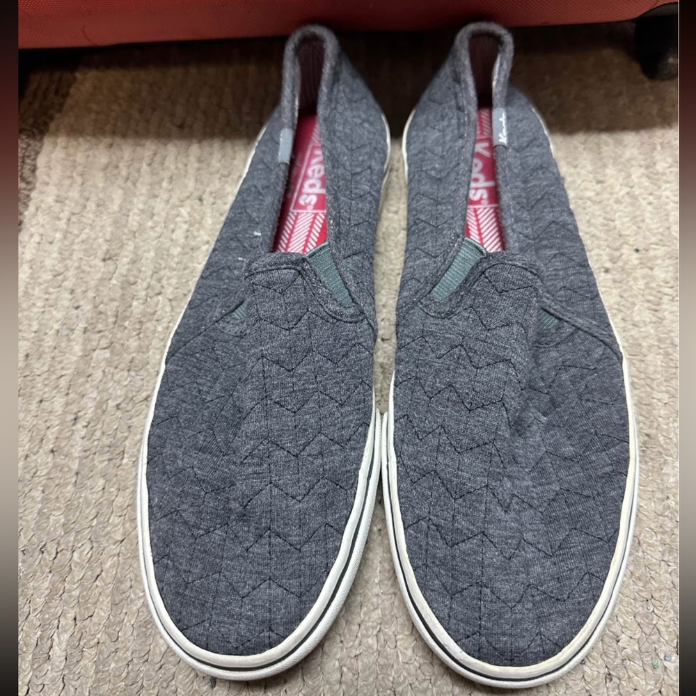 EUC Keds Double Decker Quilted Jersey Sneakers Gray - 7.5